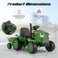 thumbnail image 3 of Gymax 2-in-1 Electric Toy Car 12V Kids Ride On Tractor w/ Trailer Remote Control Lights Grayish Green, 3 of 10