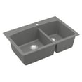 thumbnail image 4 of Karran Qt-711 Drop-In Quartz Composite 33 In. 1-Hole 60/40 Double Bowl Kitchen Sink In Grey, 4 of 4