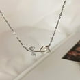 thumbnail image 6 of Fashion Silver Love Tulip Crystal Pendant Necklace Women Jewelry Wedding V82025, 6 of 9