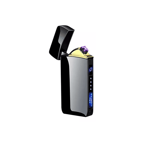 Encendedor metal Usb recargable inducción táctil, negro