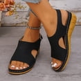 thumbnail image 2 of Rokment Women's Platform Wedge Orthopedic Walking Sandals 2026 Summer Stylish Breathable Leather Peeptoe Slingback Gladiatoor Non Slip Work Shoes Black Size 6, 2 of 7