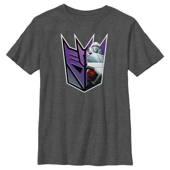 Boy's Transformers: EarthSpark Megatron Decepticon Logo  Graphic Tee Charcoal Heather Medium