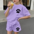 thumbnail image 6 of ITSAME Girls Outfit Sets, Loose Fit Crewneck T-Shirts and Shorts Summer Casual Fashion Clothes 2-Piece Purple Size 10, 6 of 7