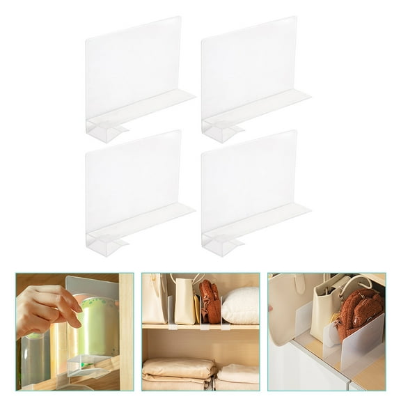 CATIEBYE Wardrobe Dividers Plastic Shelving Separator 4Pcs Rectangular 7.4X5.5X1.6In