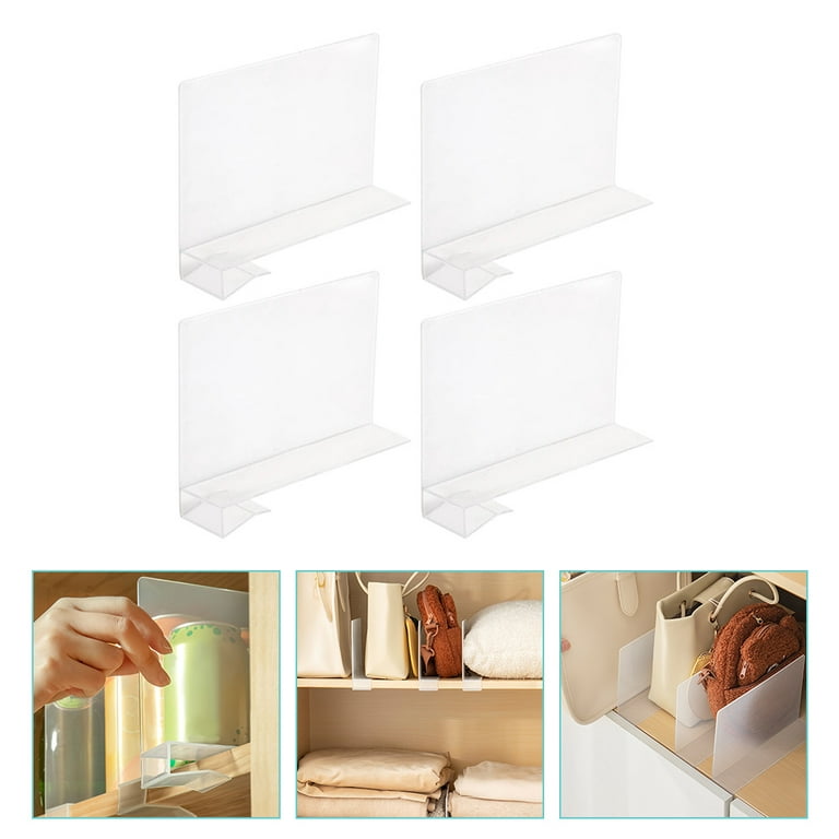 Acrylic 4PCS Shelf Dividers for Closets,Clear Acrylic Shelf
