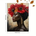 thumbnail image 3 of African American Woman Red Flowers Canvas Wall Art，Suitable for Living Room，Bedroom，Bathroom，Office，Dining Room Decoration, 3 of 8