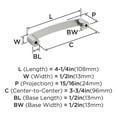 thumbnail image 4 of Amerock Rift 3-3/4 inch Center-to-Center Satin Nickel Cabinet or Furniture Pull, 10 Pack, 4 of 5