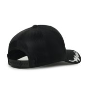 Pabst Blue Ribbon Logo Structured Trucker Hat, Black, Hops-Print Visor, Adjustable Snapback