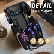 Sesslife Zero Gravity Massage Chair, Full Body Shiatsu Recliner with Air Pressure, Heating, Air Bags, Foot Rollers, Bluetooth and Portable Stand for Bedroom Living Room, Black