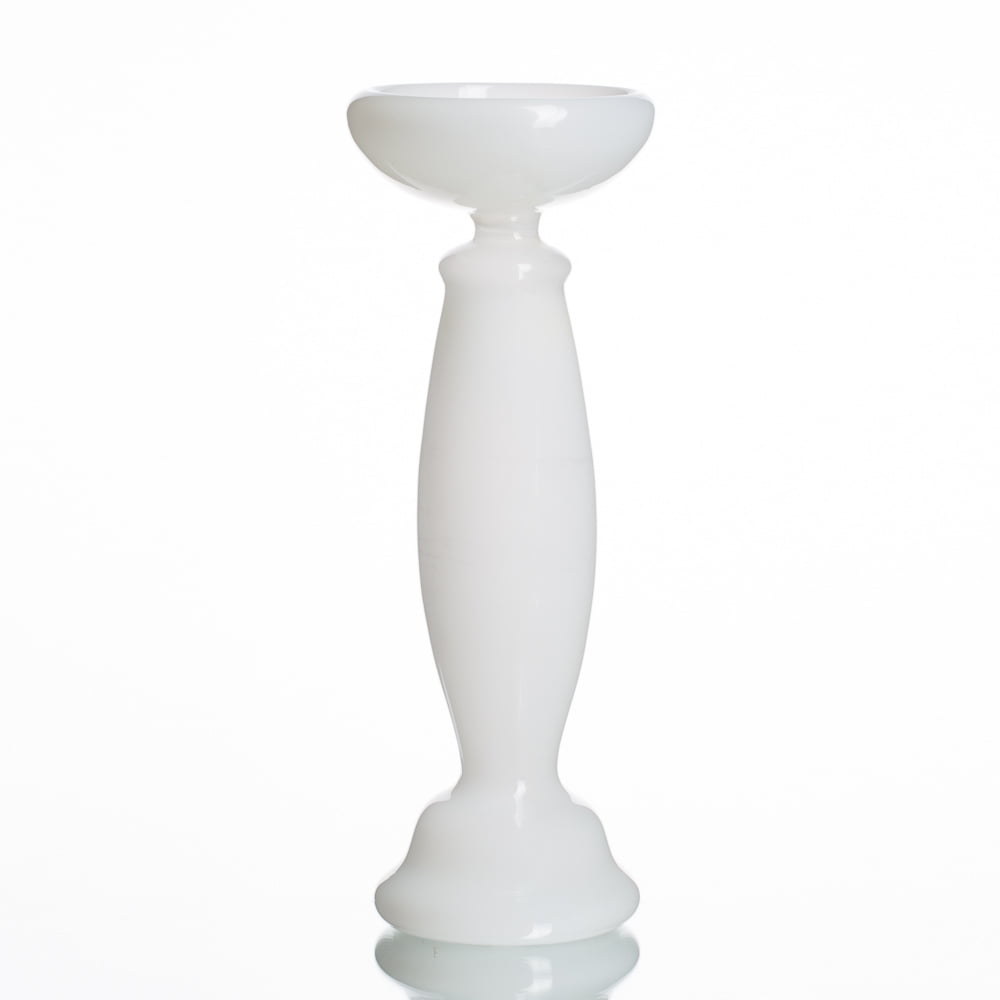 Richland Pillar Candle Holder White Glass 11.5" Set of 6