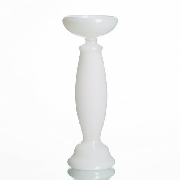 Richland Pillar Candle Holder White Glass 11.5" Set of 6