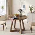 thumbnail image 2 of Fnova 31.5" Small Round Dining Table for 2-4 People, Wooden Kitchen Table for Dining Room, Living Room, Brown, 2 of 8
