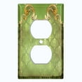 thumbnail image 2 of Metal Light Switch Plate Cover Elegant Green Honeycomb Frame Damask DAM067, 2 of 13