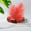 thumbnail image 6 of Unique Bargains 1 Pc Feathers Sequins Headbands for Women Red, 6 of 6