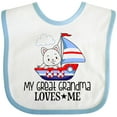 thumbnail image 3 of Inktastic My Great Grandma Loves Me Grandson Boys Baby Bib, 3 of 4