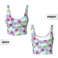 thumbnail image 5 of Fotbe Strawberry And Flowers Pattern Womens' Sports Bra Longline Wirefree Padded with Medium Support Sports Moisture-Wicking Workou Vest,Tank Top-Small, 5 of 9