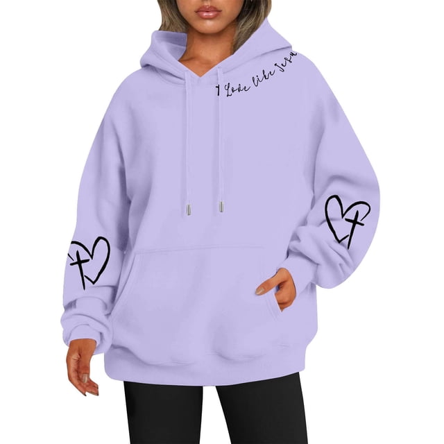 Sweat à Capuche Réversible Imprimé pour Femmes avec Poches Manches Longues Décontracté 100 pour Cent Polyester Vêtements d'Automne pour Adolescentes Petit Sweat à Capuche pour Femmes avec Fermeture Éclair