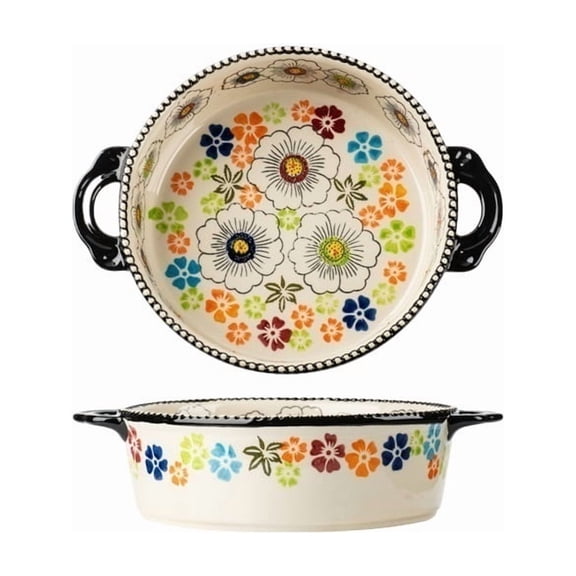 880ml Ceramic Baking Pan Oven Safe Casserole Dish Vintage Floral