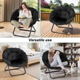 thumbnail image 6 of Folding Chair, Saucer Chair with Metal Frame, Comfy Moon Chairs for Bedroom, Living Rooms, Apartments, Camping, Lounging, Garden and Courtyard (Black), 6 of 12
