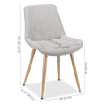 thumbnail image 3 of Bouclair Light Grey Chita Fabric and Metal Dining Chair, 3 of 7
