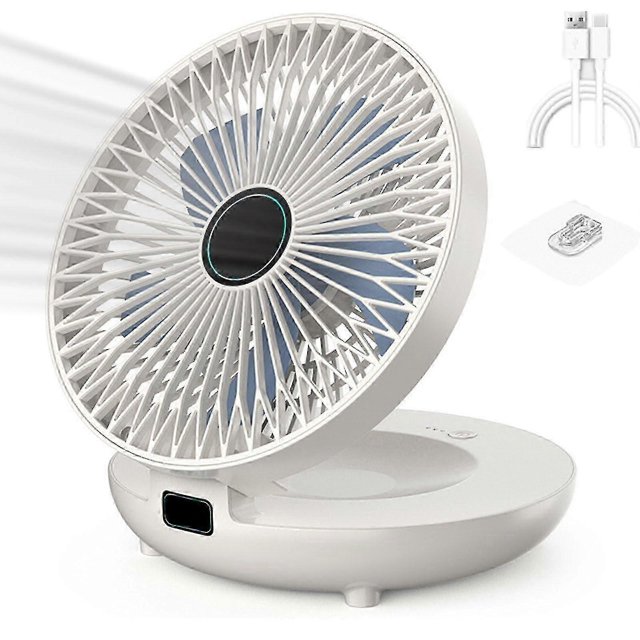 Dual-use Kitchen Fan, Rechargeable Fan, Cordless Fan For Bedroom, Cordless Desk Fan-white
