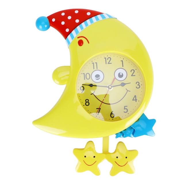 Reloj de pared de dibujos animados, silencioso, sin tictac, decorativo, para dormitorio infantil, estudio y decoración.