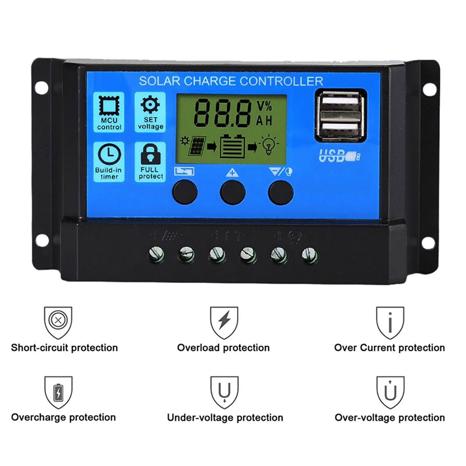 Lohoms 200W Solar Panel Kit with 100A Controller, 12V Battery Charger Maintainer w/ 100A Controller For Car Caravan Boat Marine Outdoor