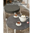 thumbnail image 4 of 3-Piece All-Weather Wicker Bistro Set,2 Rattan Chairs + Tempered-Glass Table, Compact Outdoor Dining Furniture for Garden, Backyard, Balcony & Apartment, 4 of 7