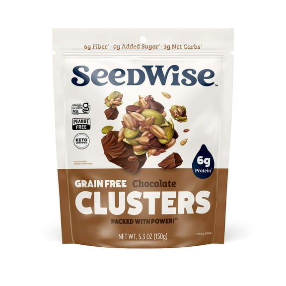 Ozery Bakery Super Seed Crunch Clusters, Chocolate, Plant Based, Vegan, Keto Snack, 5.3 Ounce (Pack of 6)