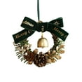 thumbnail image 2 of 4" Mini Christmas Wreath,Christmas Cabinet Wreath for Kitchen with Bows,Pinecones,Nuts,Berries and Bell - Small Hanging Artificial Wreath for Window Home Chair Front Door Wall Indoor Outdoor,Green, 2 of 4