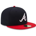 thumbnail image 3 of Men's New Era Navy/Red Atlanta Braves Home Authentic Collection On-Field 59FIFTY Fitted Hat, 3 of 6