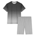 thumbnail image 4 of Sakmal Gray Womens Pajamas Sets Elbow-Length Shorts Pant Loose Fit Gradient Comfy Loungewear Topsfor Women, 4 of 5