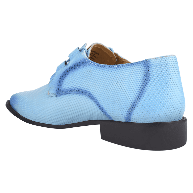 LIBERTYZENO Mens Powder Blue Leather Tread Design Oxford Dress Shoes Sharon Genuine Leather Oxford Style Men main image 4