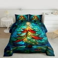 thumbnail image 2 of Homewish Hippie Christmas Tree Queen Comforter Set, Tribal Mandala Bedding Sets, Southwestern Theme Reversible Bedding Comforter Set, Breathable Home Decor, 3 Pieces, 2 of 8