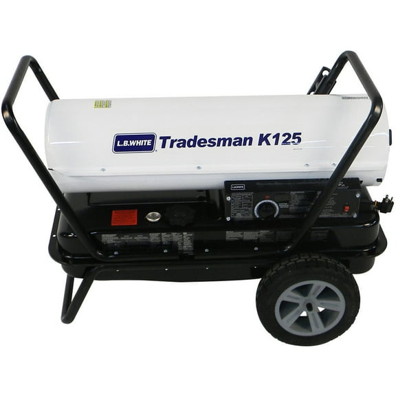 Lb White Tradesman Forced Air Open Flame Multi Fuel 125K Btu Heater