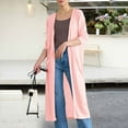 thumbnail image 2 of GEWSEY Women's Lightweight Longer Length Open-Front Long-Sleeve Cardigan Sweater (Pink, One Size), 2 of 4