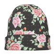 thumbnail image 7 of Xecao Rose Flowers Print Beanie Knitted Hat for Men Women, Winter Fashion Knit Cuffed Caps Unisex, 7 of 7