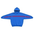 thumbnail image 7 of SERTG Kids Valentine Funny Letter Print Hooded Sweatshirt Girls Long Sleeve Casual Solid Color Spring Fall Fleece-Lined Warm Top(Blue,13 Years), 7 of 7