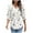 #02 White, variant on Summer Tops for Womens 3/4 Length Sleeve Blouses Casual V-Neck T-shirts Cuffs Pleated Sleeve Fashion Printed Tees Shirts Loose Pullover Top