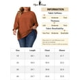 thumbnail image 6 of Unique Bargains Women's Plus Size Chiffon Tops Batwing Ruffle Long Sleeve Loose Blouses 3X Caramel, 6 of 6