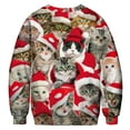 thumbnail image 2 of ZECATL Unisexe Col Rond 3D Imprimé Numérique Laid Pull de Noël Sweatshirts, 2 of 3