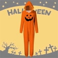 thumbnail image 2 of XUNHAO Matching Halloween Family Outfit Parent Child Halloween Printed Hooded Zipper Home Jumpsuit Cute Family Set, 2 of 5