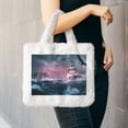 thumbnail image 6 of Cauagu Boat Lighthouse Storm Waves Pattern Women's Plush Tote Bag,Soft Underarm Bag Ladies Fluffy Shoulder Bag Plush Handbag Women Furry Tote Bag for Autumn and Winter, 6 of 7