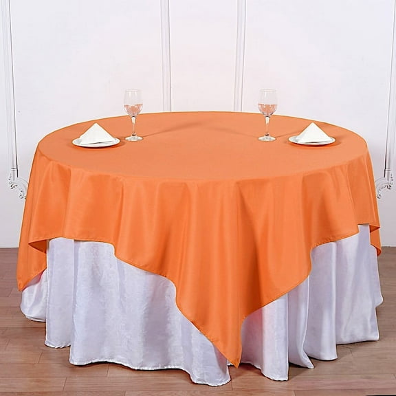BalsaCircle 10 Pieces 70" x 70" Orange Square Polyester Tablecloths Table Cover Linens