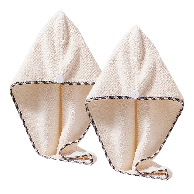 Laklulu Toalla para el cabello, paquete de 2 turbantes para cabello mojado, Turbante para cabello de secado rápido ultra absorbente