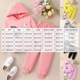 thumbnail image 3 of Girls 2Pcs Outfit Set Children Long Sleeved Hoodie Pants Cute Casual Set for 6-24 Months 2T 3T 4T 5T 6T Children Black,3-4 Years, 3 of 9