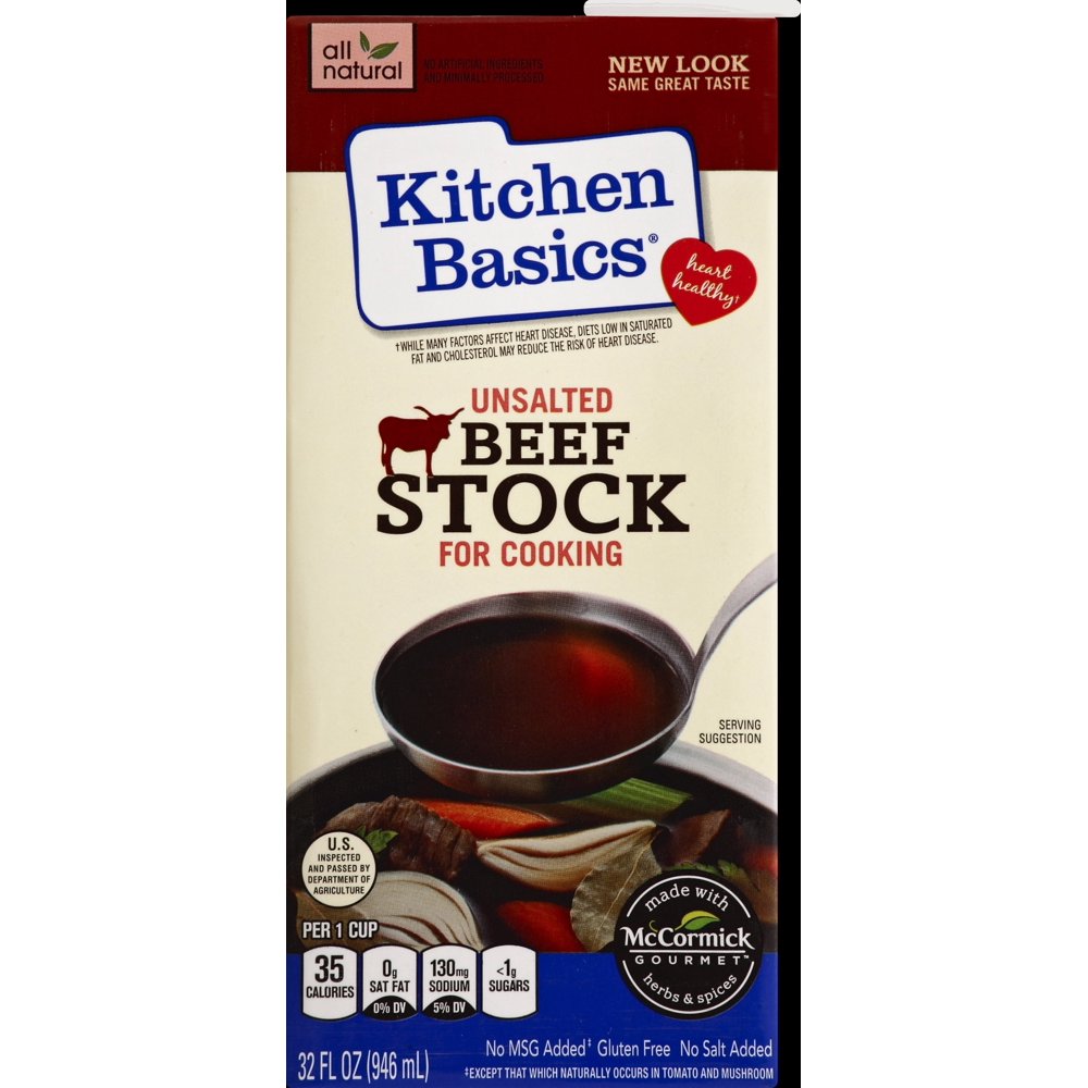 Kitchen Basics No Salt Beef Stock, 32 OZ (Pack of 2)