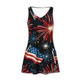 thumbnail image 7 of Tnhcen Women's Summer Independence Day Sleeveless V-Neck Dress - Lightweight Floral Print Sleepwear Nightgown Breathable Pajama Dress Homewear S-2XL Casual Loungewear, 7 of 7