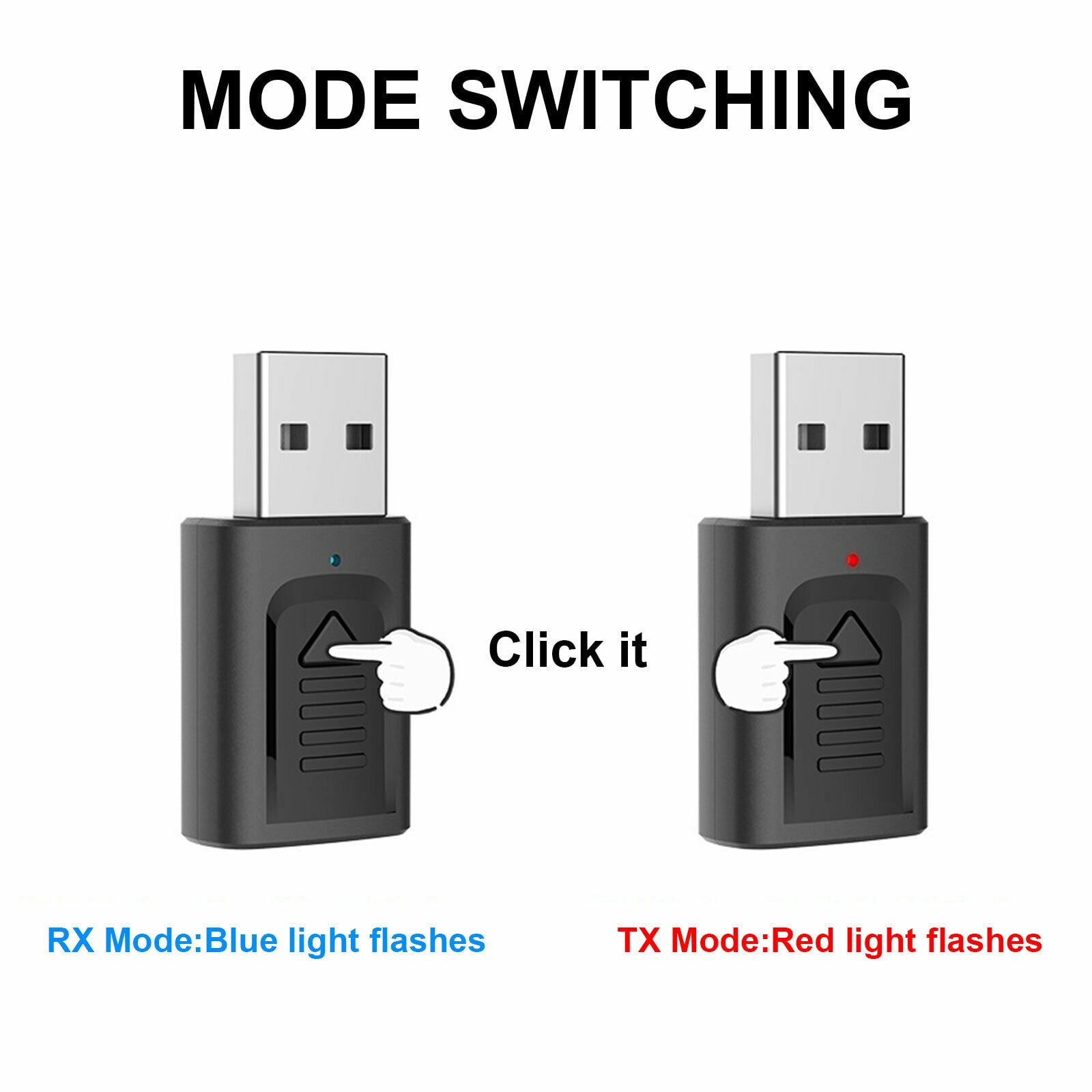 TEYJRY Bluetooth 5.0 Audio Transmitter/Receiver for TV, Home Stereo, Stereo Receiver, Single Piece