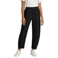 thumbnail image 5 of FengLS Womens Casual Pants Elastic High Waist Pants with Pockets Comfortable Lounge Trousers Solid Color Daily Sweatpants, 5 of 7